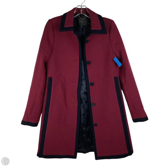 Coat Peacoat By J. Crew In Maroon, Size: 2