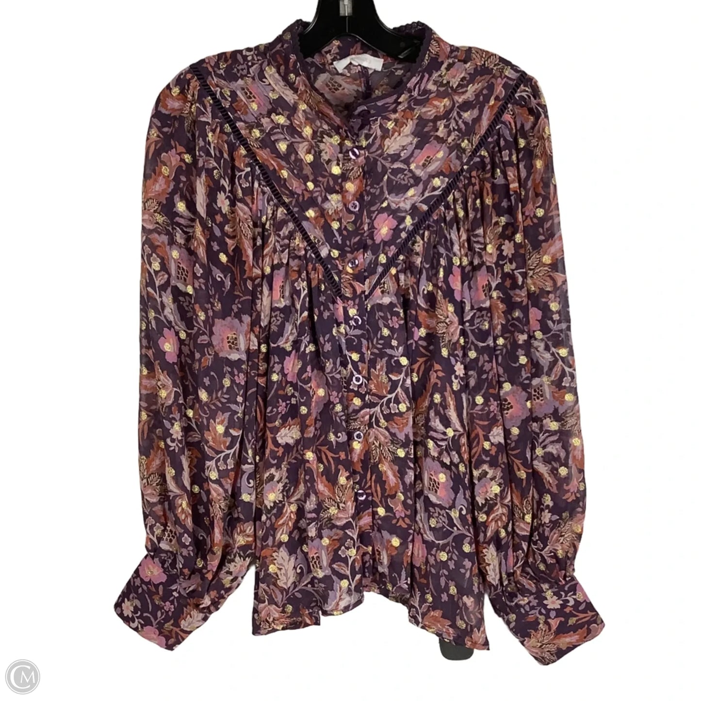 Top Long Sleeve By Olivaceous In Purple, Size: M