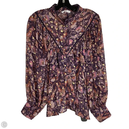 Top Long Sleeve By Olivaceous In Purple, Size: M
