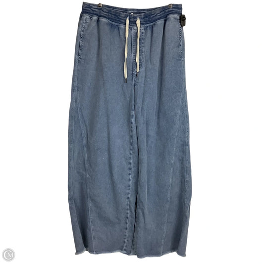 Jeans Wide Leg By Aerie In Blue Denim, Size: L