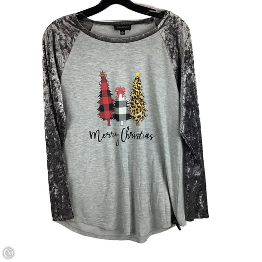 Top Long Sleeve By Clothes Mentor In Grey, Size: L