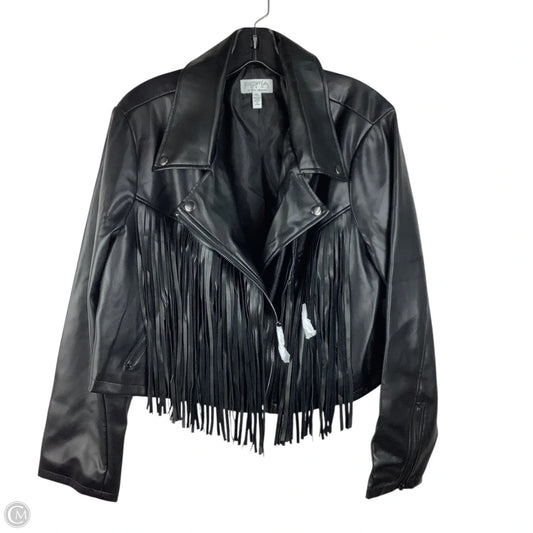 Jacket Leather By Sofia By Sofia Vergara In Black, Size: Xl