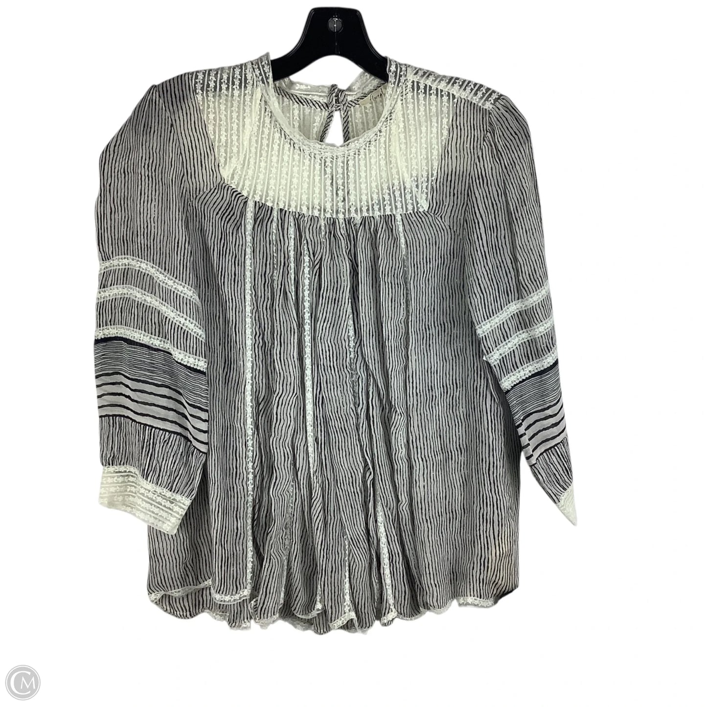 Top Long Sleeve By Floreat In Striped Pattern, Size: M