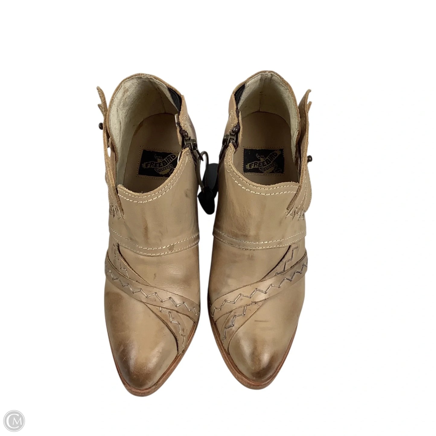 Boots Ankle Heels By Freebird In Tan, Size: 6