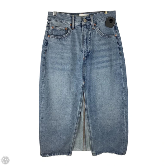 Skirt Midi By Cmc In Blue Denim, Size: 0