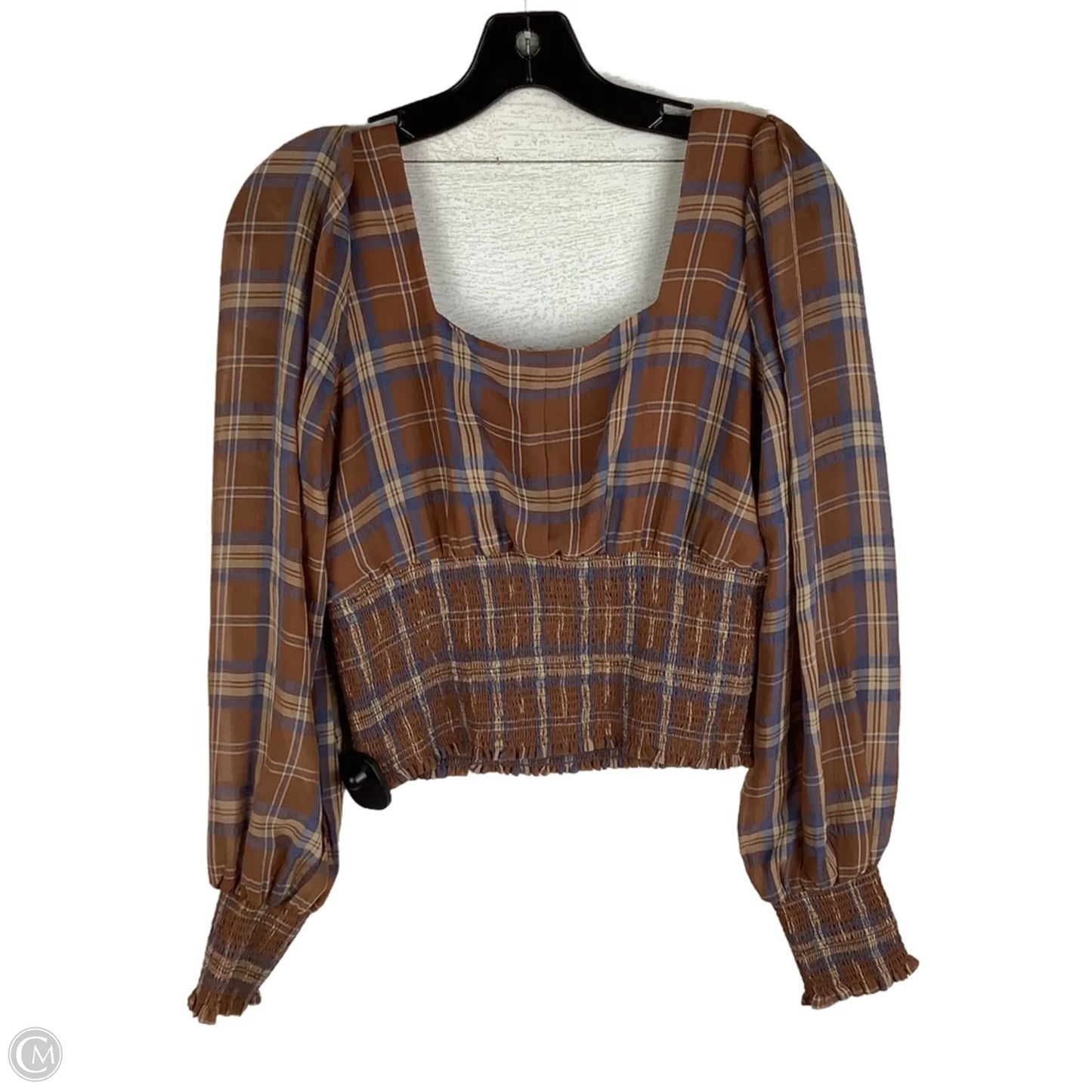Top Long Sleeve By Gianni Bini In Plaid Pattern, Size: 2