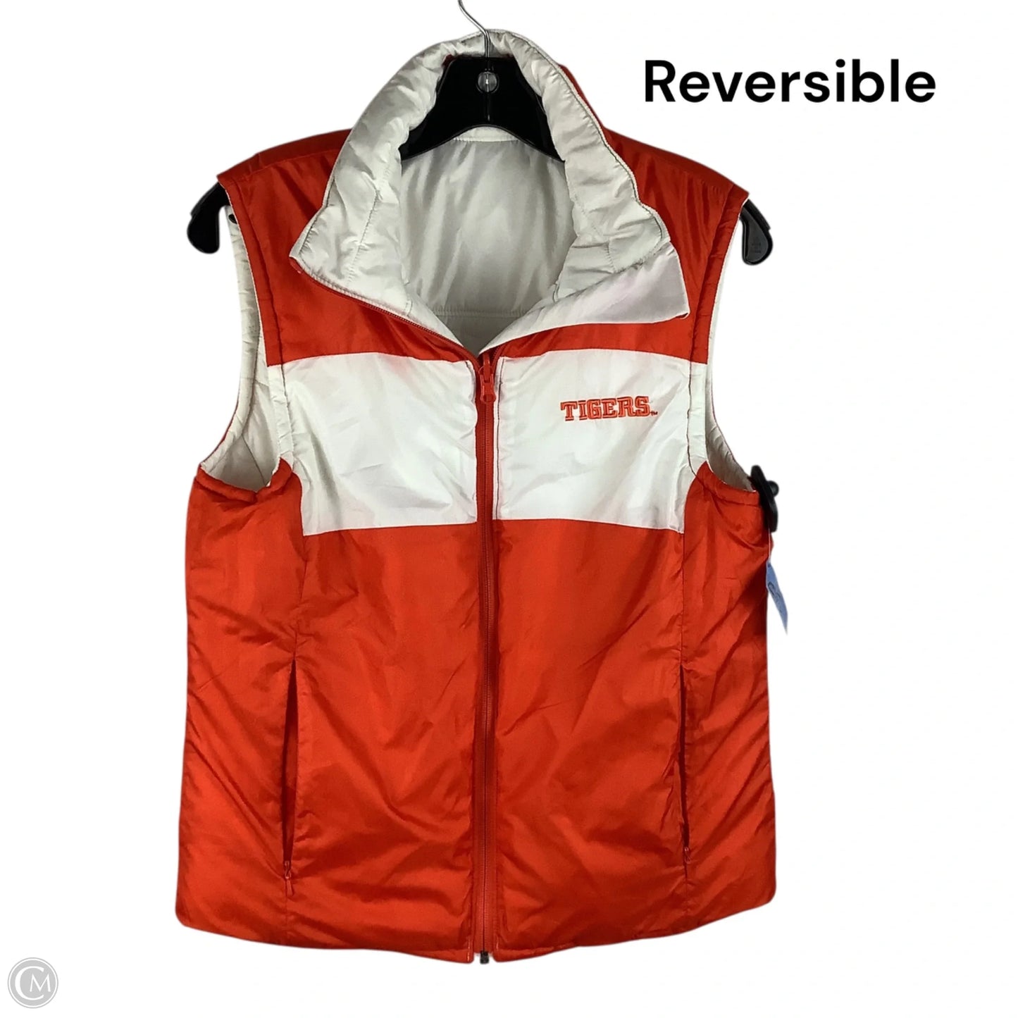 Reversible Vest Puffer & Quilted By Columbia In Orange & White, Size: S