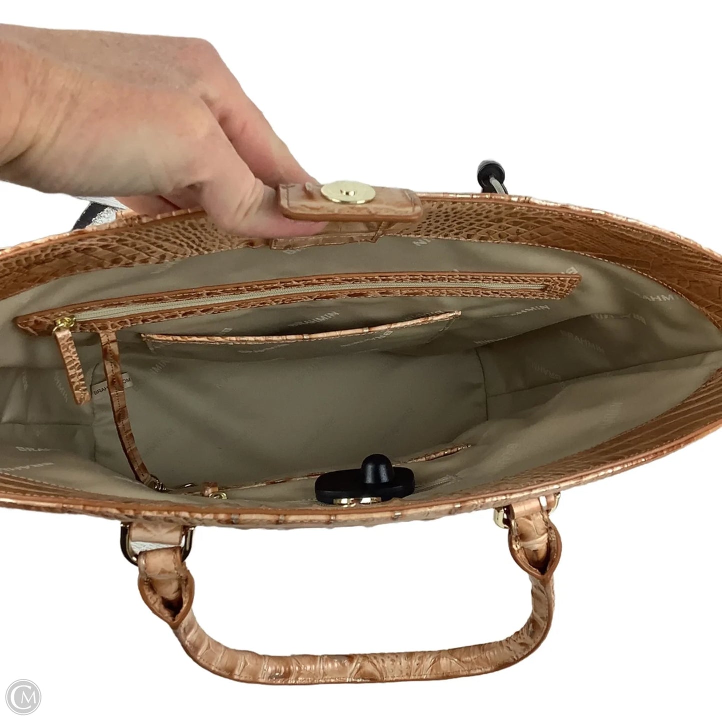 Handbag Designer By Brahmin, Size: Large