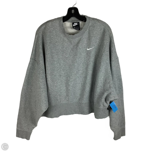 Athletic Sweatshirt Crewneck By Nike Apparel In Grey, Size: M