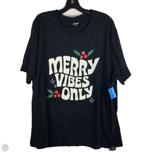 Top Short Sleeve Basic By Old Navy In Black, Size: Xxl