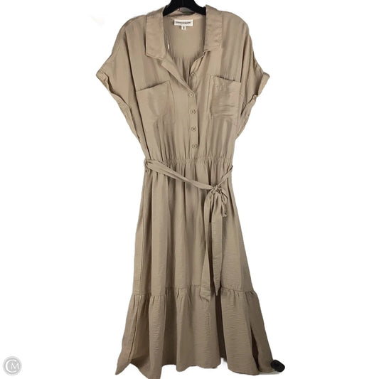 Dress Casual Midi By Lucky Brand In Tan, Size: 2x