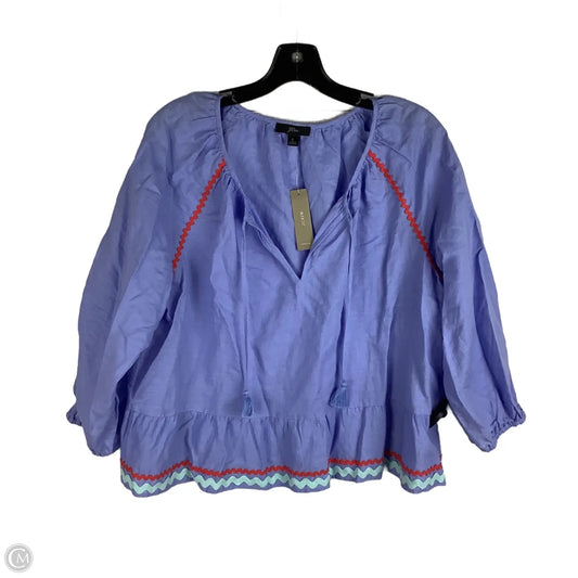 Top Long Sleeve By J. Crew In Blue, Size: L