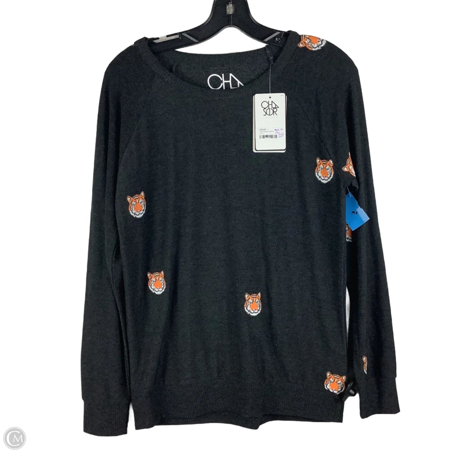 Top Long Sleeve By Chaser In Grey, Size: L