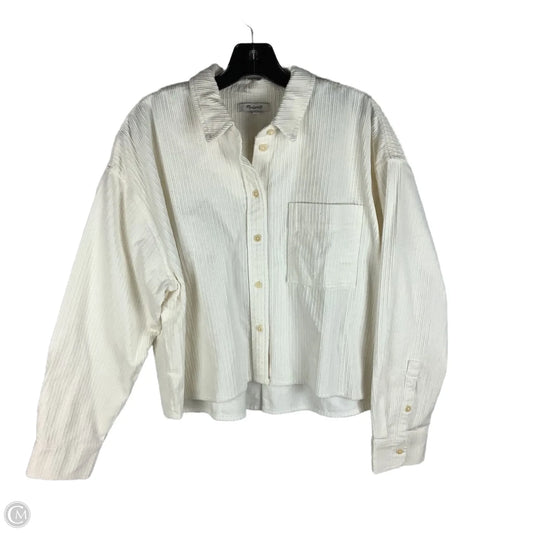 Jacket Shirt By Madewell In Cream, Size: M