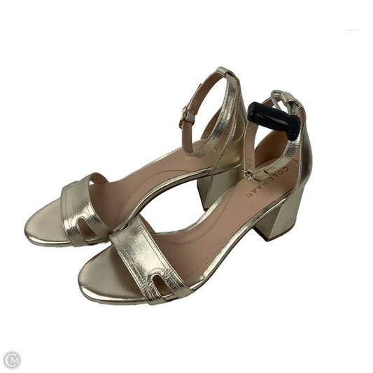 Sandals Heels Block By Cole-haan In Gold, Size: 8