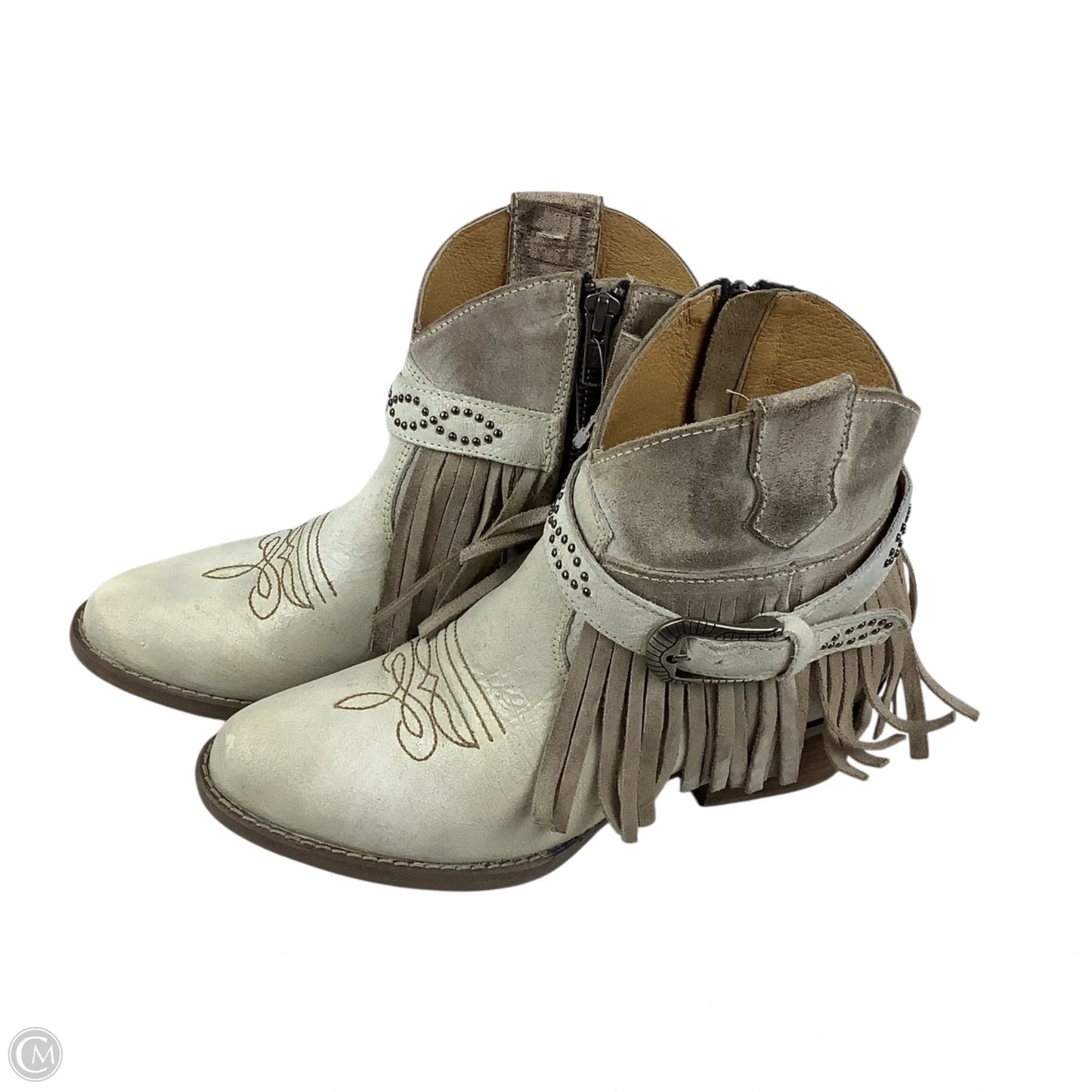 Boots Western By Cmc In Cream, Size: 7.5