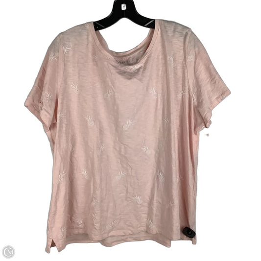 Top Short Sleeve Basic By Talbots In Pink, Size: 2x