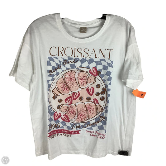 Top Short Sleeve Basic By Clothes Mentor In White, Size: L