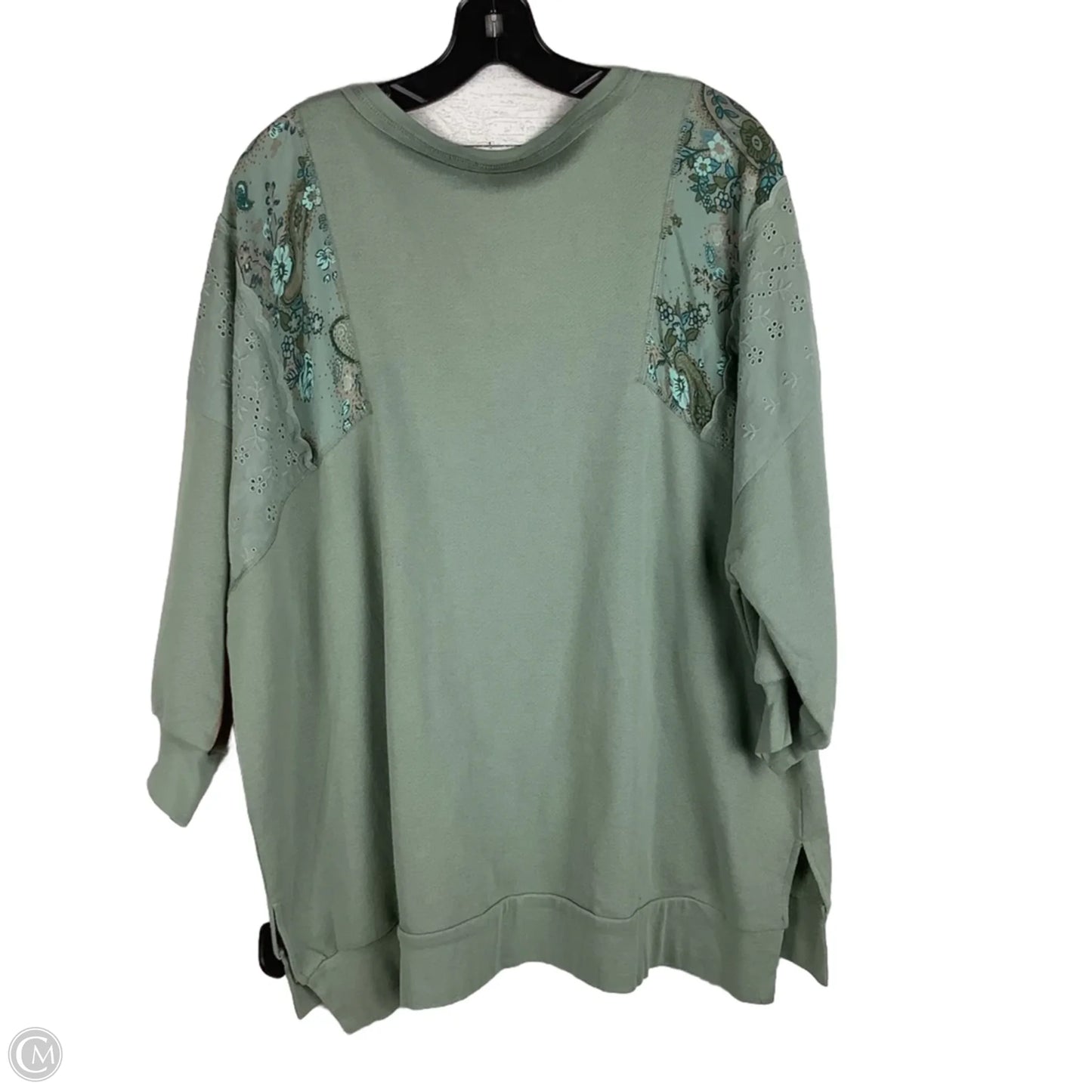 Top Long Sleeve By Cato In Green, Size: 1x (18/20)