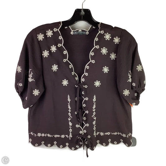 Top Short Sleeve By Adrianna Papell In Purple, Size: Xs