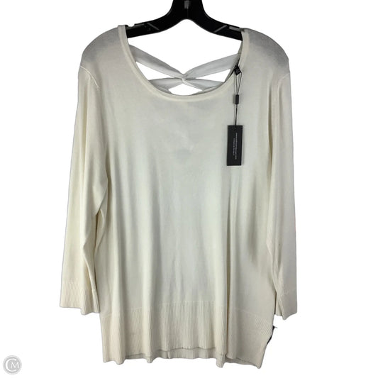 Top Long Sleeve By Cable And Gauge In Cream, Size: Xl