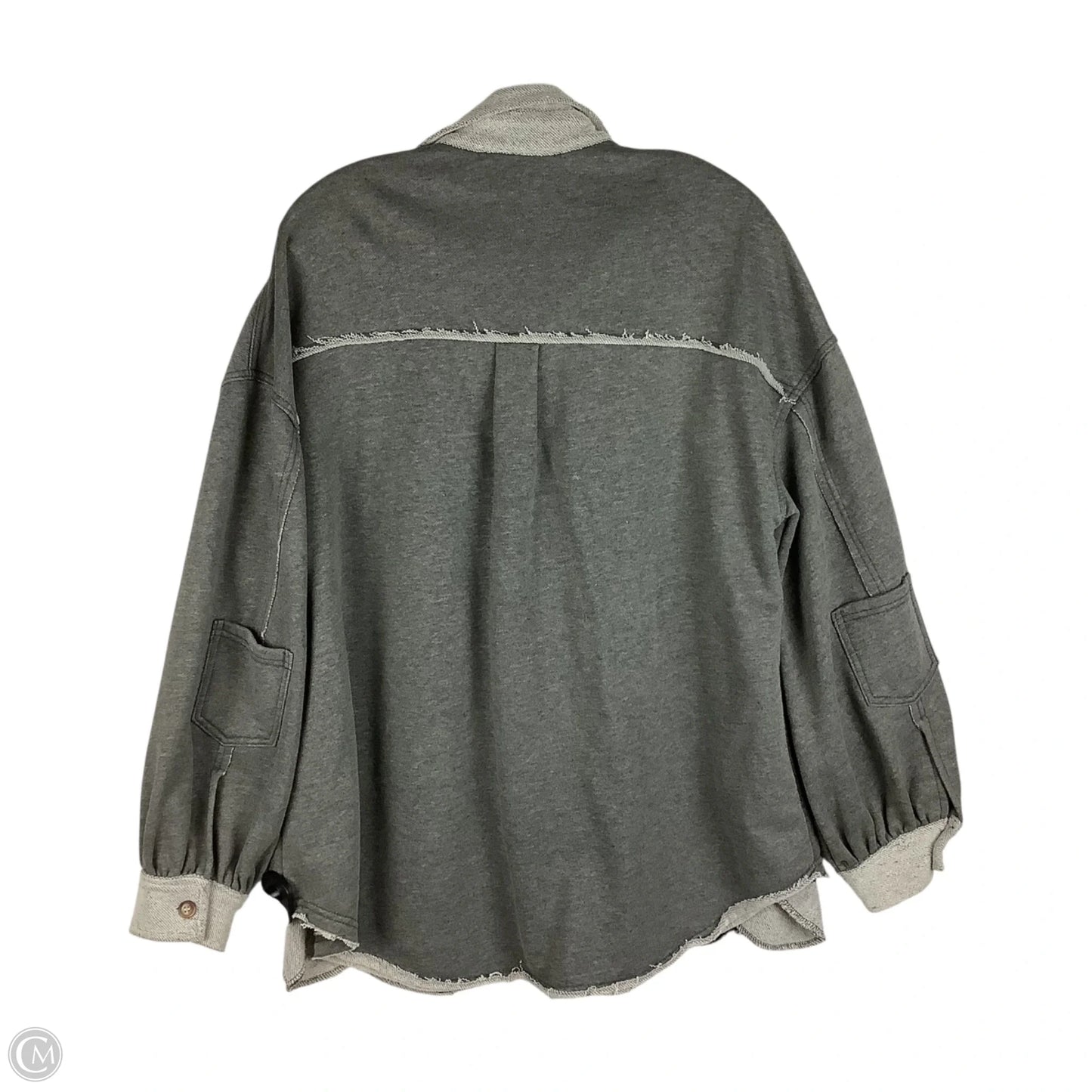 Jacket Shirt By Pol In Grey, Size: S (oversized)