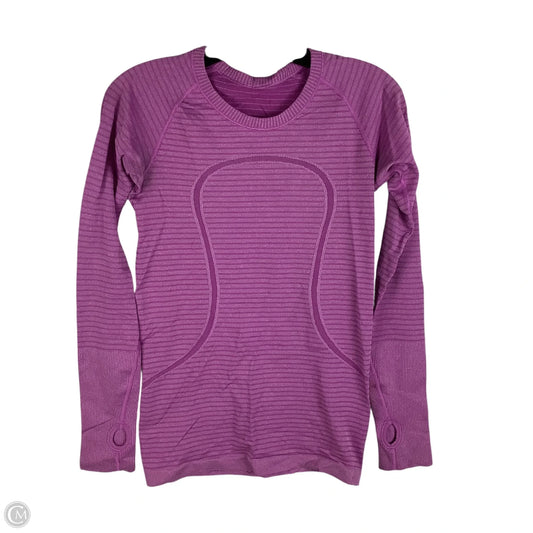 Athletic Top Long Sleeve Crewneck By Lululemon In Purple, Size: 6