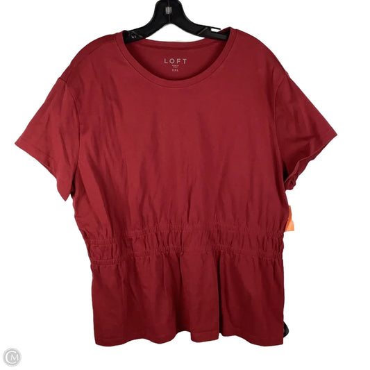 Top Short Sleeve By Loft In Red, Size: Xxl