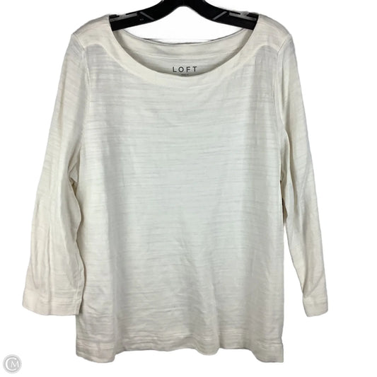 Top Long Sleeve Basic By Loft In Cream, Size: Xxl