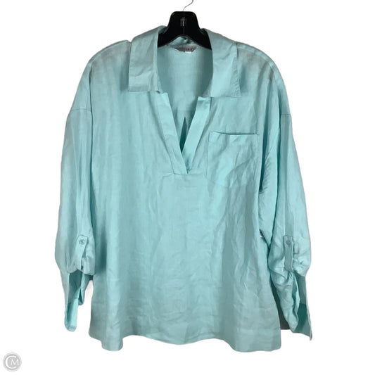 Top Long Sleeve By Crown And Ivy In Blue, Size: 1x