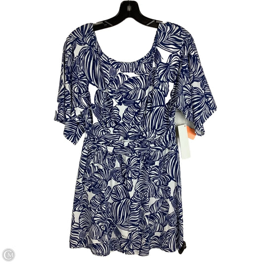 Romper Designer By Lilly Pulitzer In Blue & White, Size: S