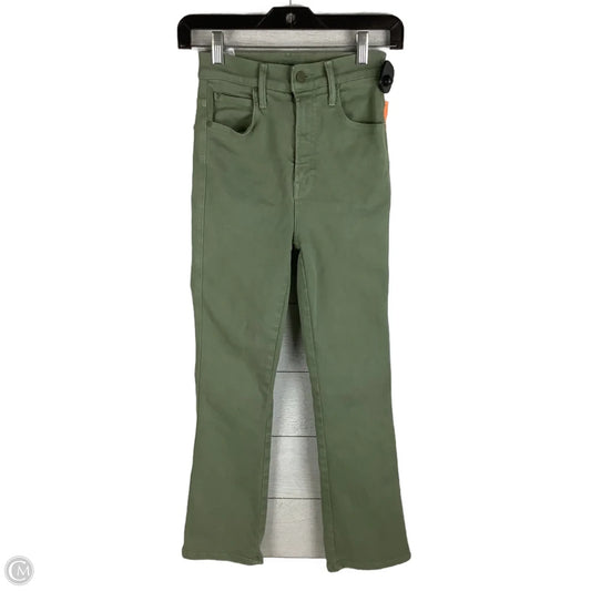 Jeans Straight By Mother In Green Denim, Size: 0 (24)