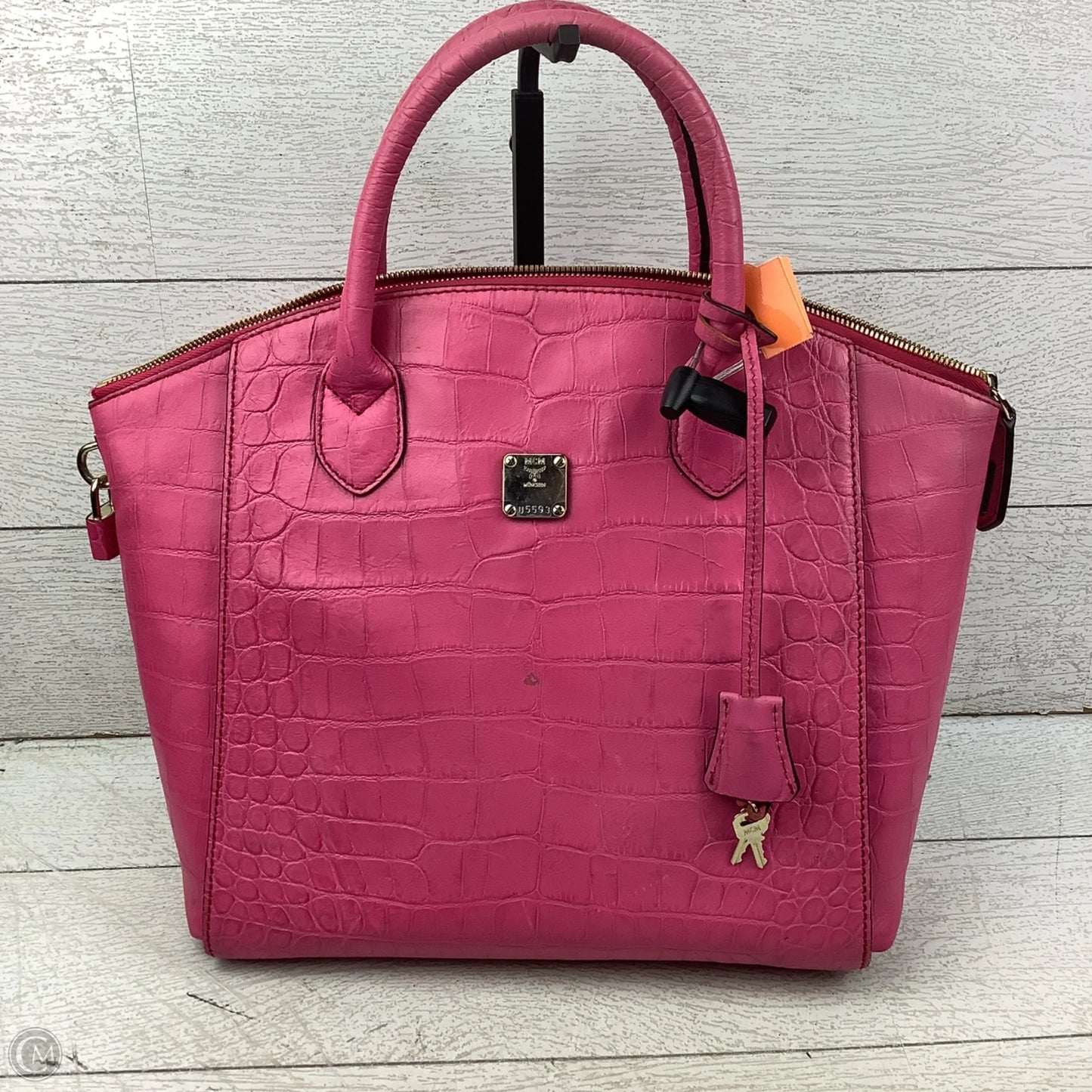 Handbag Luxury Designer By Mcm, AS IS significant wear, Size: Medium
