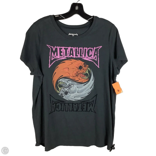 Top Short Sleeve Basic By Clothes Mentor In Grey, Size: 1x