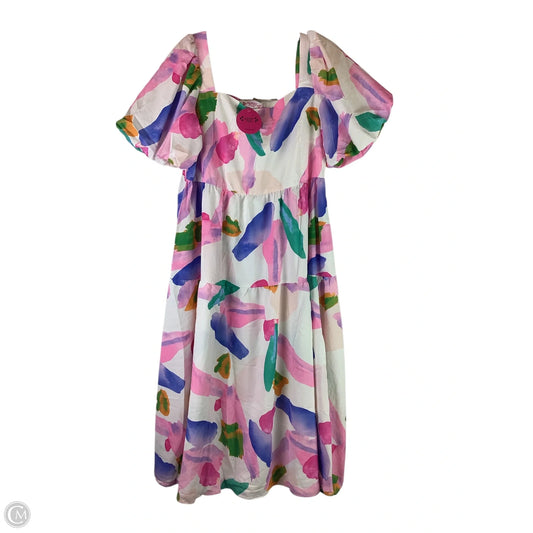 Dress Casual Midi By Almost Pink In Multi-colored, Size: L