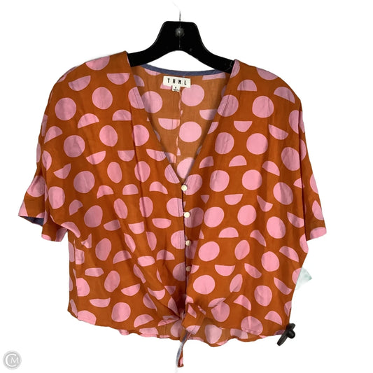 Top Short Sleeve By Thml In Orange, Size: S