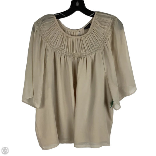 Top Short Sleeve By Ann Taylor In Tan, Size: Xl