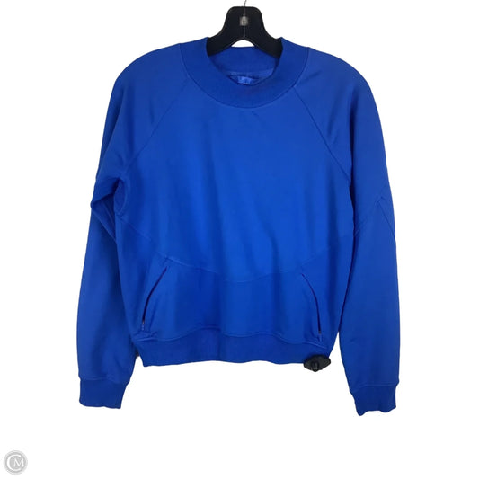 Athletic Top Long Sleeve Collar By Lululemon In Blue, Size: 4