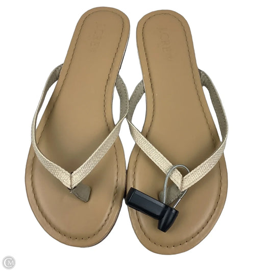 Sandals Flip Flops By J. Crew In Tan, Size: 6