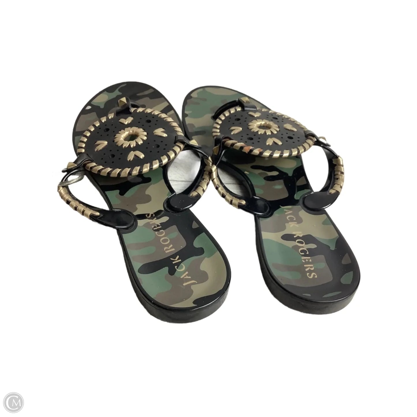 Sandals Flats By Jack Rogers In Camouflage Print, Size: 9