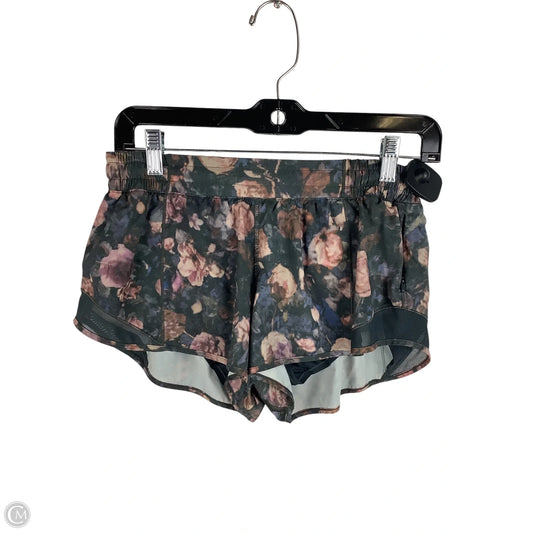 Athletic Shorts By Lululemon In Floral Print, Size: 8