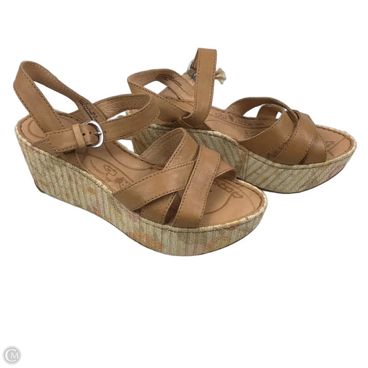 Sandals Heels Wedge By Born In Brown, Size: 6