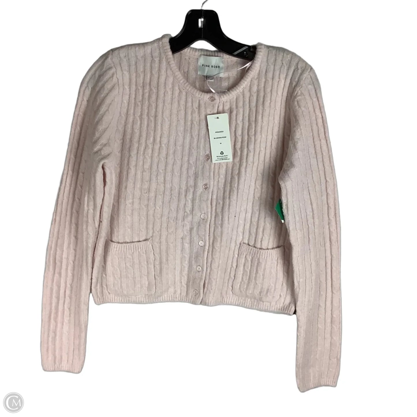 Sweater Cardigan By Pink Rose In Pink, Size: M