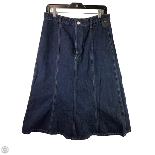 Skirt Midi By Banana Republic In Blue Denim, Size: 12
