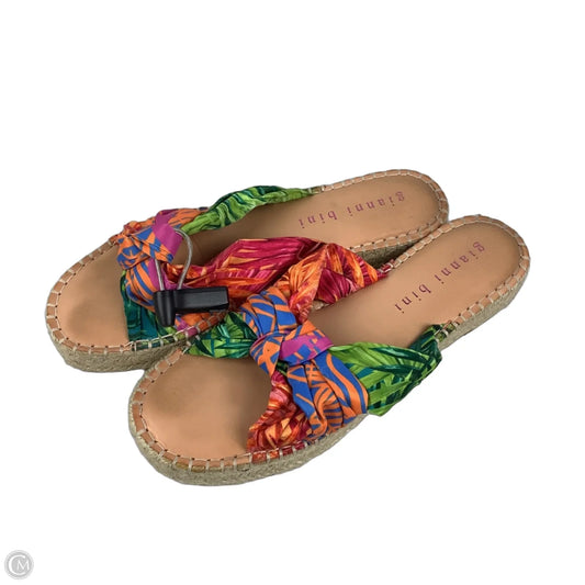 Sandals Heels Platform By Gianni Bini In Tropical Print, Size: 11