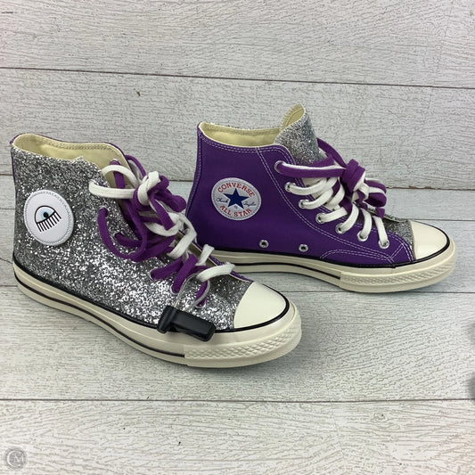 Shoes Sneakers By Converse In Purple & Silver, Size: 8