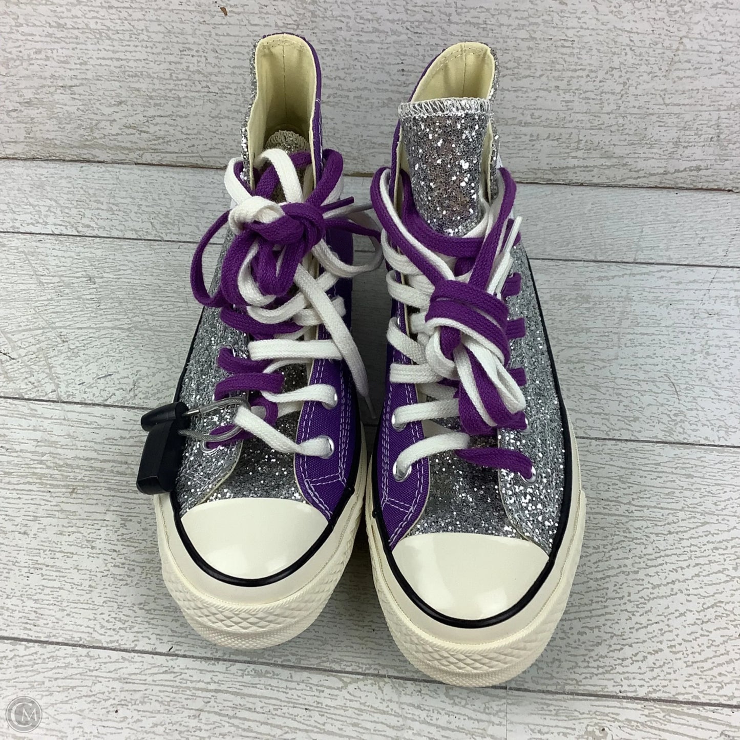 Shoes Sneakers By Converse In Purple & Silver, Size: 8