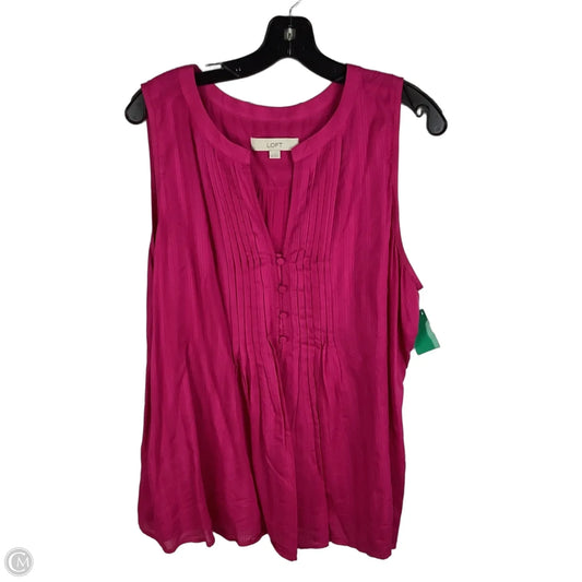 Top Sleeveless By Loft In Pink, Size: Xl