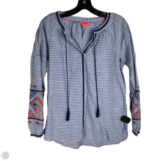 Top Long Sleeve By Joules In Blue, Size: 4