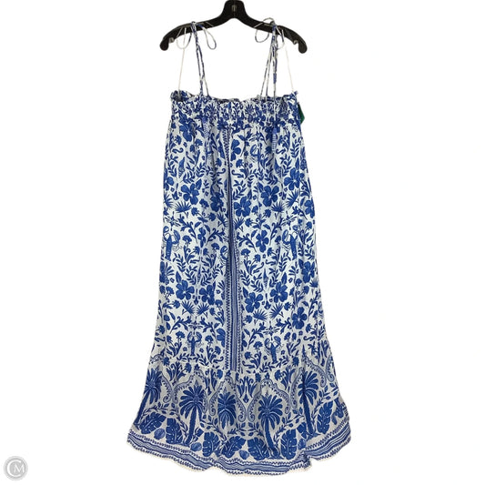 Dress Casual Midi By Crown And Ivy In Blue & White, Size: M